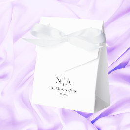 Caixinha De Lembrancinhas Iniciais minimalistas limpas de elegante branco el