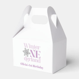 Caixinha De Lembrancinhas Inverno Onederland Floco de Neve Roxo Aniversário 