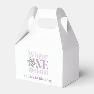Caixinha De Lembrancinhas Inverno Onederland Floco de Neve Roxo Aniversário 