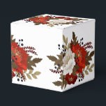 Caixinha De Lembrancinhas Inverno Vermelho e branco, floral Praça-Praça-Praç<br><div class="desc">Um adesivo perfeito para casamentos no inverno,  chás,  eventos,  obrigado. Adicionar seu texto</div>