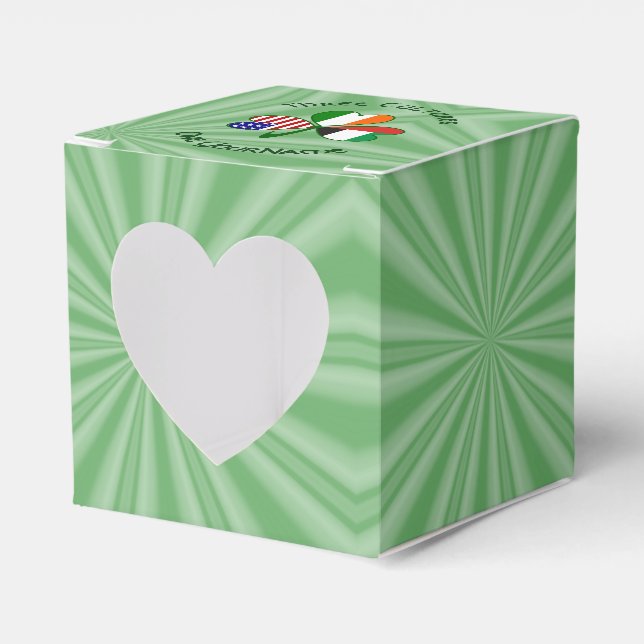 Caixinha De Lembrancinhas Irlandês dos EUA - Sinalizadores Shamrock personal (Frente)