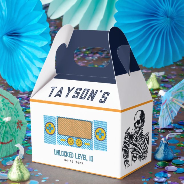 Caixinha De Lembrancinhas It’s Game On Skull  – Video Game Birthday Party  (Festa)