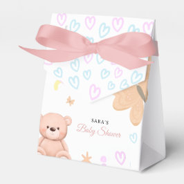 Caixinha De Lembrancinhas It's a Girl Cute Teddy Bear Baby Shower Cartoon
