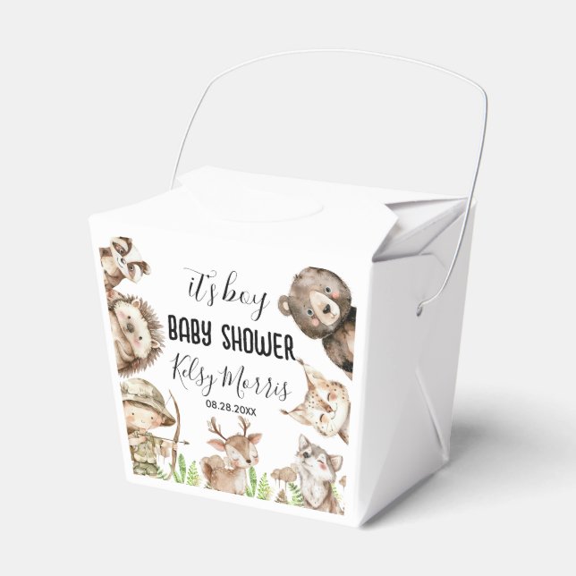Caixinha De Lembrancinhas its boy Rustic Woodland Baby Shower Invite (Frente)