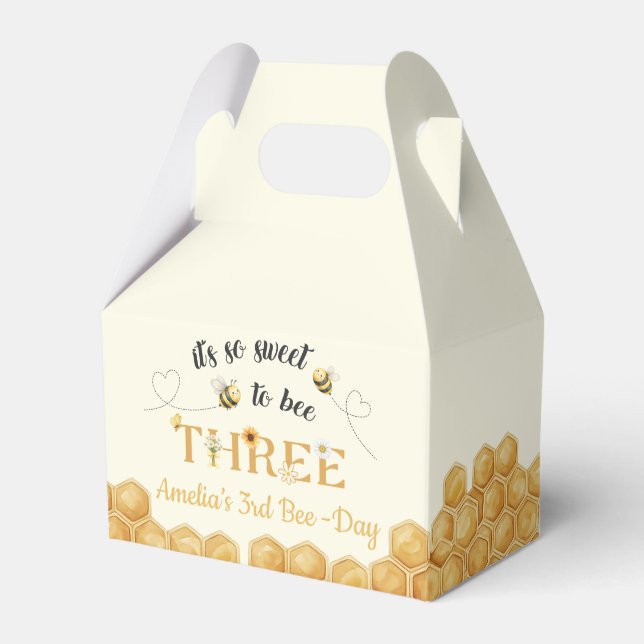 Caixinha De Lembrancinhas It's So Sweet To Bee 3rd Birthday (Frente)