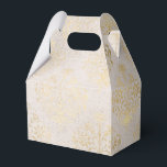 Caixinha De Lembrancinhas Ivory e Dourado Grunge - Damasco Distinto<br><div class="desc">Caixote de favor de marfim e dourado em vintage angustiado.</div>