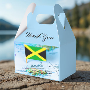 Caixinha De Lembrancinhas Jamaica Flag Island Jamaica Map Blue Obrigado