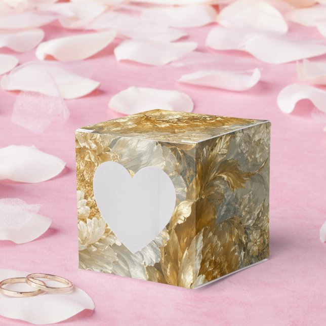 Caixinha De Lembrancinhas Jardim de Marfim Dourado (Casamento)