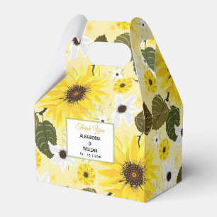 Caixinha De Lembrancinhas Jardim Floral Country Amarelo de Girassol   Casame