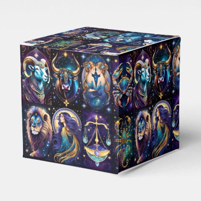 Caixinha De Lembrancinhas Jewel Galaxy Zodiac Cube (Frente)