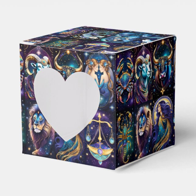 Caixinha De Lembrancinhas Jewel Galaxy Zodiac Heart (Frente)