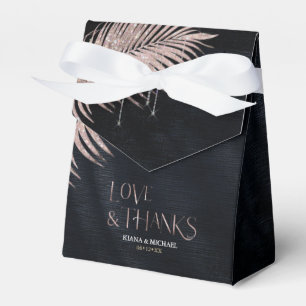 Caixinha De Lembrancinhas Jewel Palm Leaf Wedding Rosa Dourado/Marinho ID830