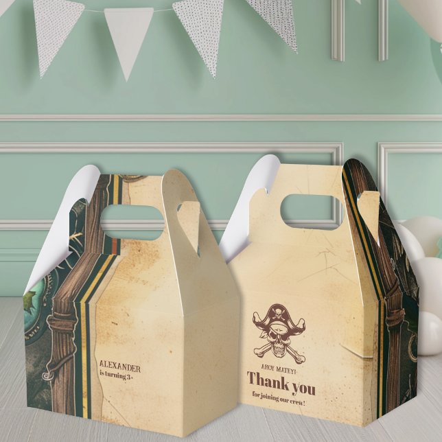 Caixinha De Lembrancinhas Jolly Roger Pirate Festa de aniversário (Criador carregado)