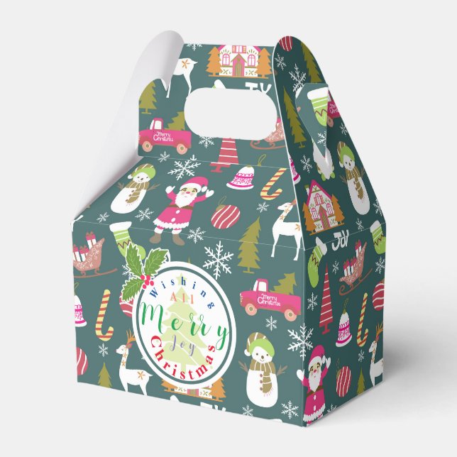 Caixinha De Lembrancinhas Joy Christmas Green (Frente)