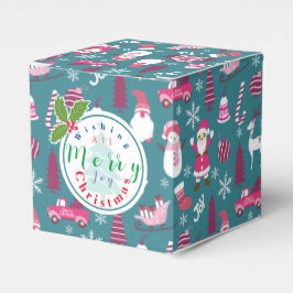 Caixinha De Lembrancinhas Joy Christmas Turquoise