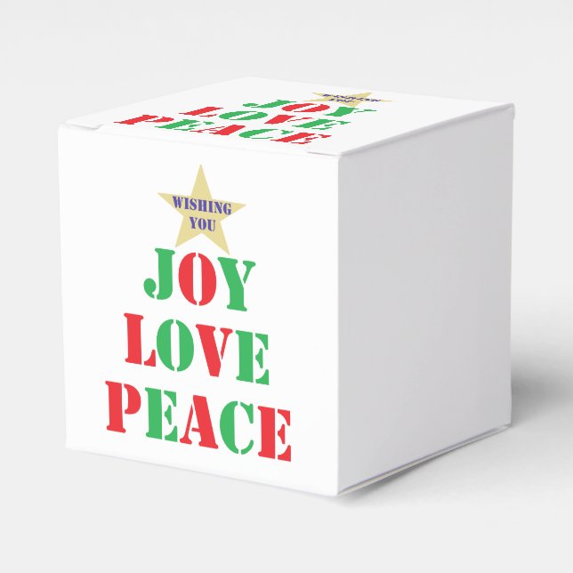 Caixinha De Lembrancinhas Joy, Love, Peace (Frente)