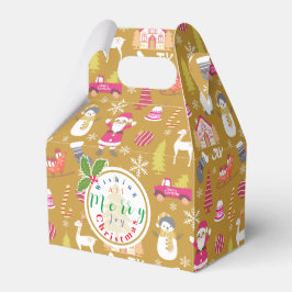 Caixinha De Lembrancinhas Joy Natal Dourado