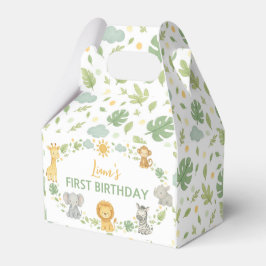 Caixinha De Lembrancinhas Jungle Animals Safari Wild One Birthday Favor Box