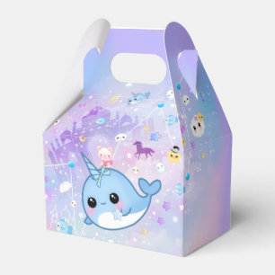 Caixinha De Lembrancinhas Kawaii narwhal no reino sonhador