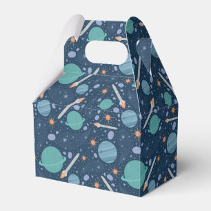 Caixinha De Lembrancinhas Kids Rocket Ship Jupiter Saturn Planet Stars