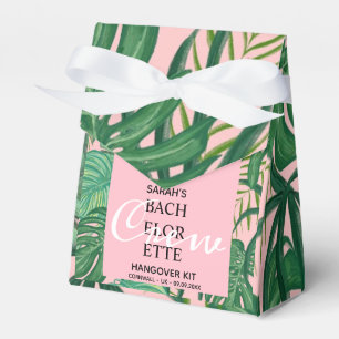 Caixinha De Lembrancinhas Kit de Hangover da Palma Tropical Cor-de-Rosa-Cor-