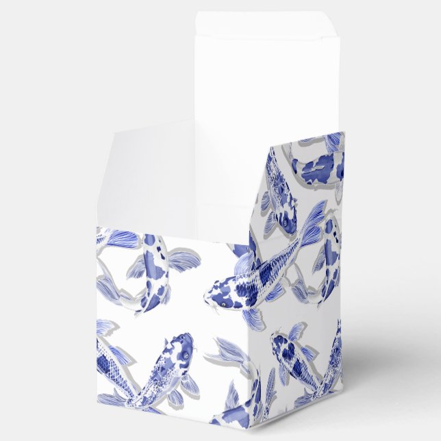 Caixinha De Lembrancinhas Koi azul e branco (Aberto)