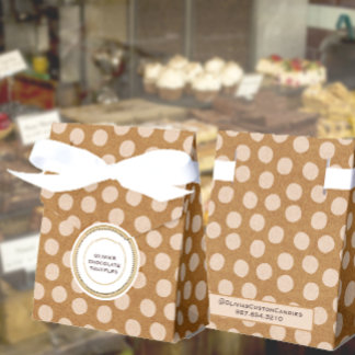 Caixinha De Lembrancinhas Kraft Bolinhas Bakery Mini Gift Bag