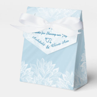 Caixinha De Lembrancinhas Lace Floral Branco e Satanás Azul Pálido