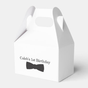 Caixinha De Lembrancinhas Laço Preto e Branco Tuxedo Meninos Favor de Festa