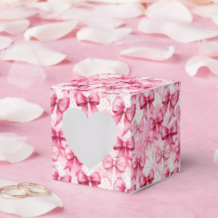 Caixinha De Lembrancinhas Laços e Fitas Rosa Elegantes e Caprichosos Coquett