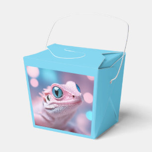 Caixinha De Lembrancinhas Lagarto Rosa Bonito com Olhos Azuis Grandes