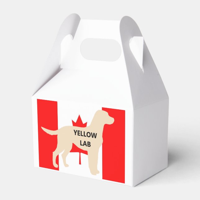 Caixinha De Lembrancinhas Lâmpada amarela de nome de laboratório silhueta no (Frente)