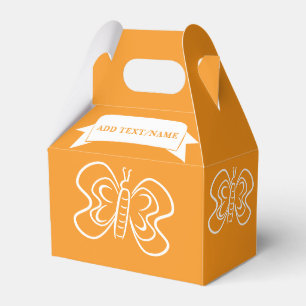 Caixinha De Lembrancinhas Laranja Personalizado de Desenho da Borboleta