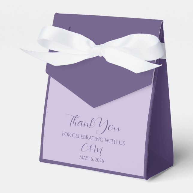 Caixinha De Lembrancinhas Lavanda Wedding Obrigado (Frente)