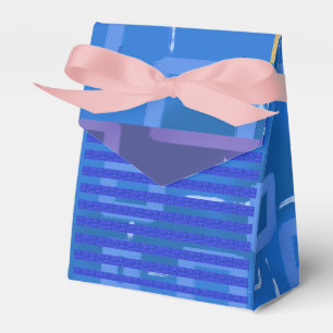 Caixinha De Lembrancinhas Legal Grelha Geométrica Cor-de-rosa Dourada Azul-C