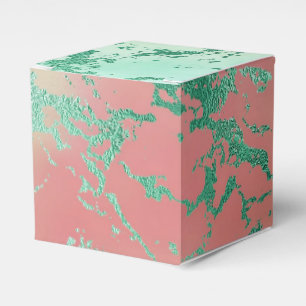 Caixinha De Lembrancinhas Legal Marble   Pastel Coral e Ombre Verde adorávei