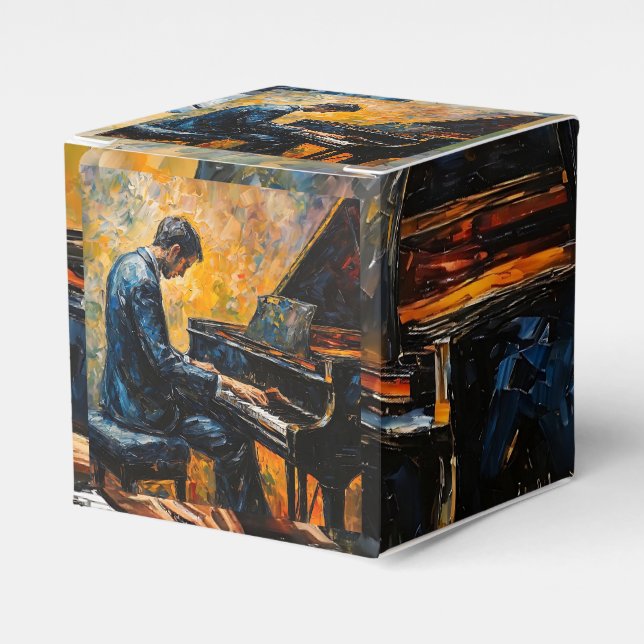 Caixinha De Lembrancinhas Leitor de Piano - Pintura de Óleo (Frente)