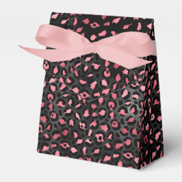 Caixinha De Lembrancinhas Leopard Series Design 14 rosa e Dourada