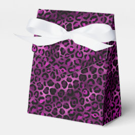 Caixinha De Lembrancinhas Leopardo roxo e Dourado Design 3