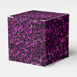Caixinha De Lembrancinhas Leopardo roxo e Dourado Design 3