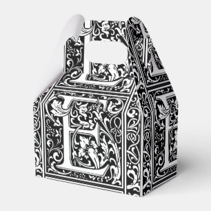 Caixinha De Lembrancinhas Letra E Monograma Medieval Vintage Inicial