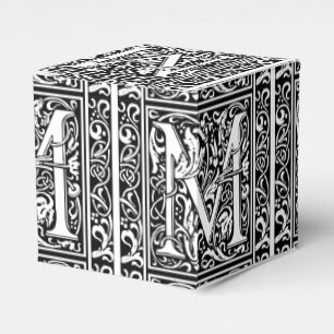 Caixinha De Lembrancinhas Letra M Monograma Medieval Art Nouveau