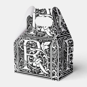 Caixinha De Lembrancinhas Letra R Monograma Medieval Art Nouveau