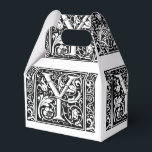 Caixinha De Lembrancinhas Letra Y Monograma Medieval Art Nouveau<br><div class="desc">Este Y inicial é parte de uma série completa de iniciais tipográficas inspiradas por William Morris. A inscrição a preto e branco é altamente decorativa, estilizada após a tipografia do rico da meia-idade. Cuta e moda, este é um monograma quic vintage Y - letra Y - suave Y. Personalize este...</div>