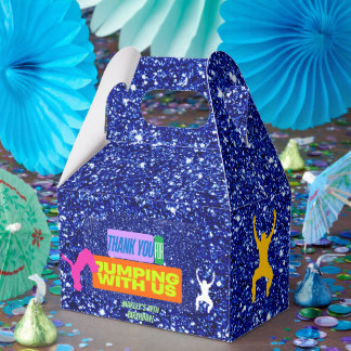 Caixinha De Lembrancinhas Let's Jump Party Bounce Neon Trampoline Park