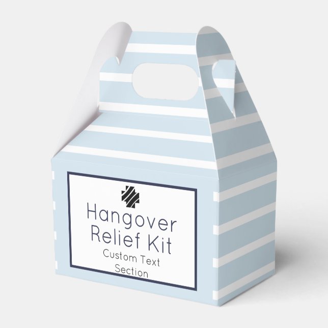 Caixinha De Lembrancinhas Light Blue and White Hangover Relief Kit Favor Box (Frente)