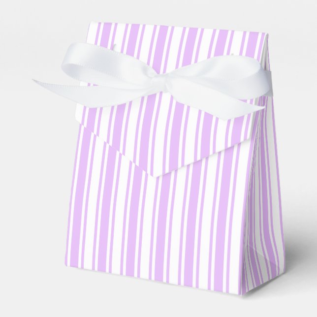 Caixinha De Lembrancinhas Lilac, púrpura e tiras doces brancas (Frente)