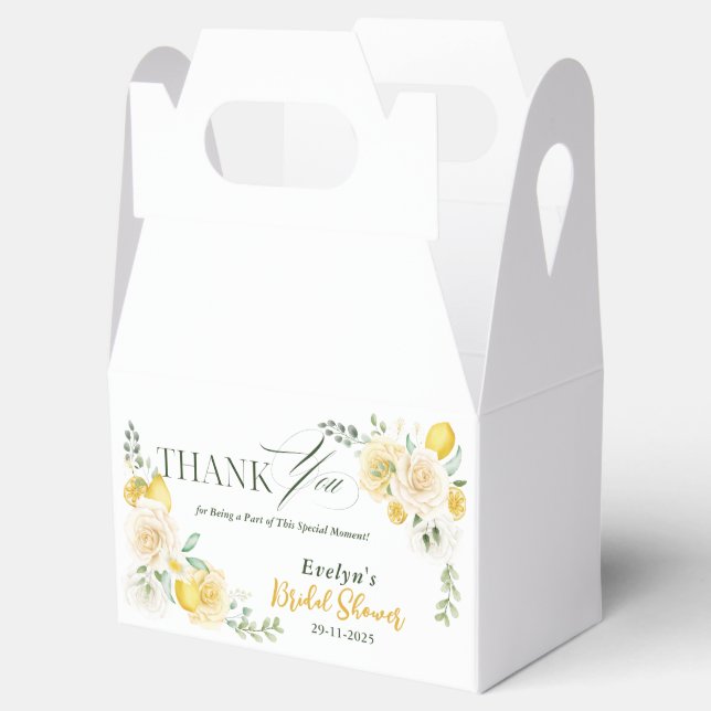 Caixinha De Lembrancinhas limões Eucalipto Rosa Chá de Bebê de Noiva Obrigad (Aberto)