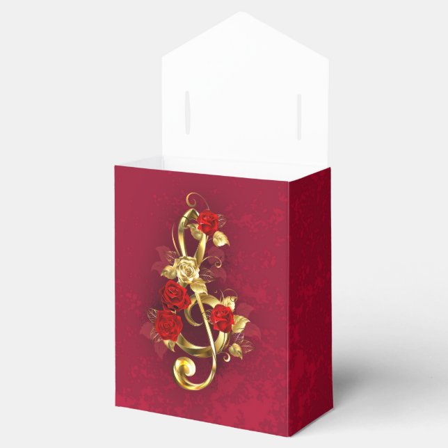 Caixinha De Lembrancinhas Limpeza de ouro com Flores Rosa (Aberto)