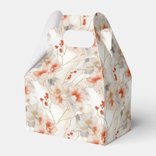 Caixinha De Lembrancinhas Linda Feminina Peach Red Floral (Frente)